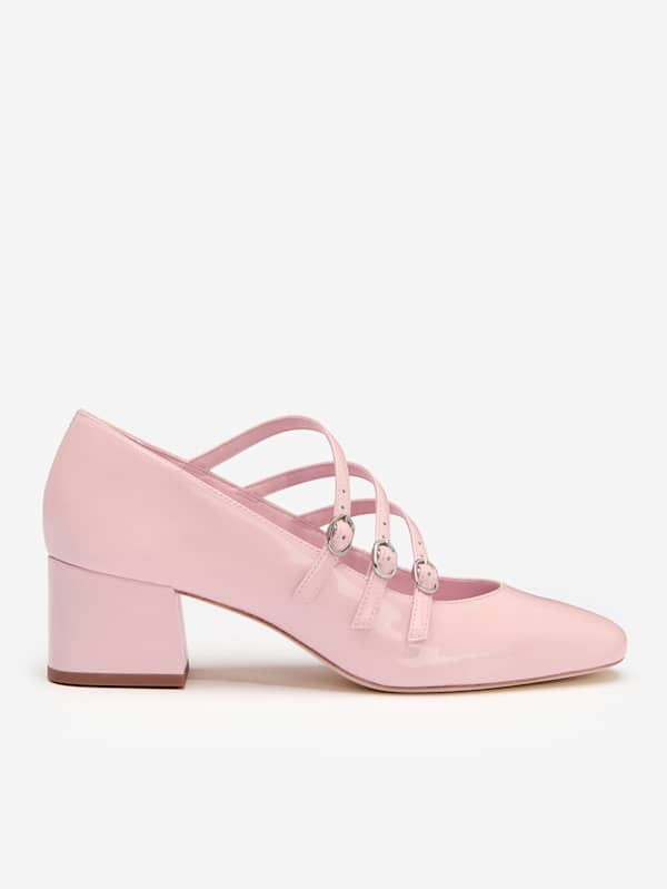 Mimi Buckle Pump - Powder Pink Patent